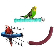3 PCS Bird Perch Stand Toys Set Wooden Parrot Stand Platform Grinding Paw Tri...