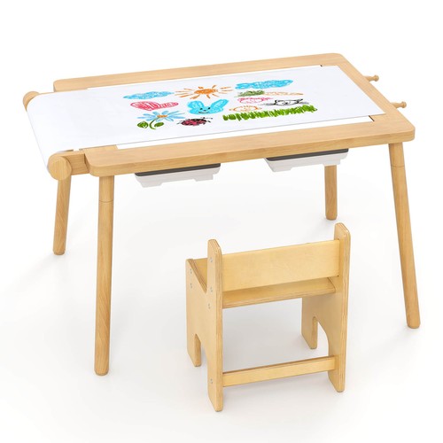 Sensory Table & Chair Set for Kids 2-8 w/Foldable Bins for Sand/Water & Paper - Picture 10 of 10