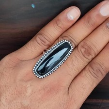 Black Onyx Women Ring 925 Sterling Silver Handmade Statement All Size Ring R42