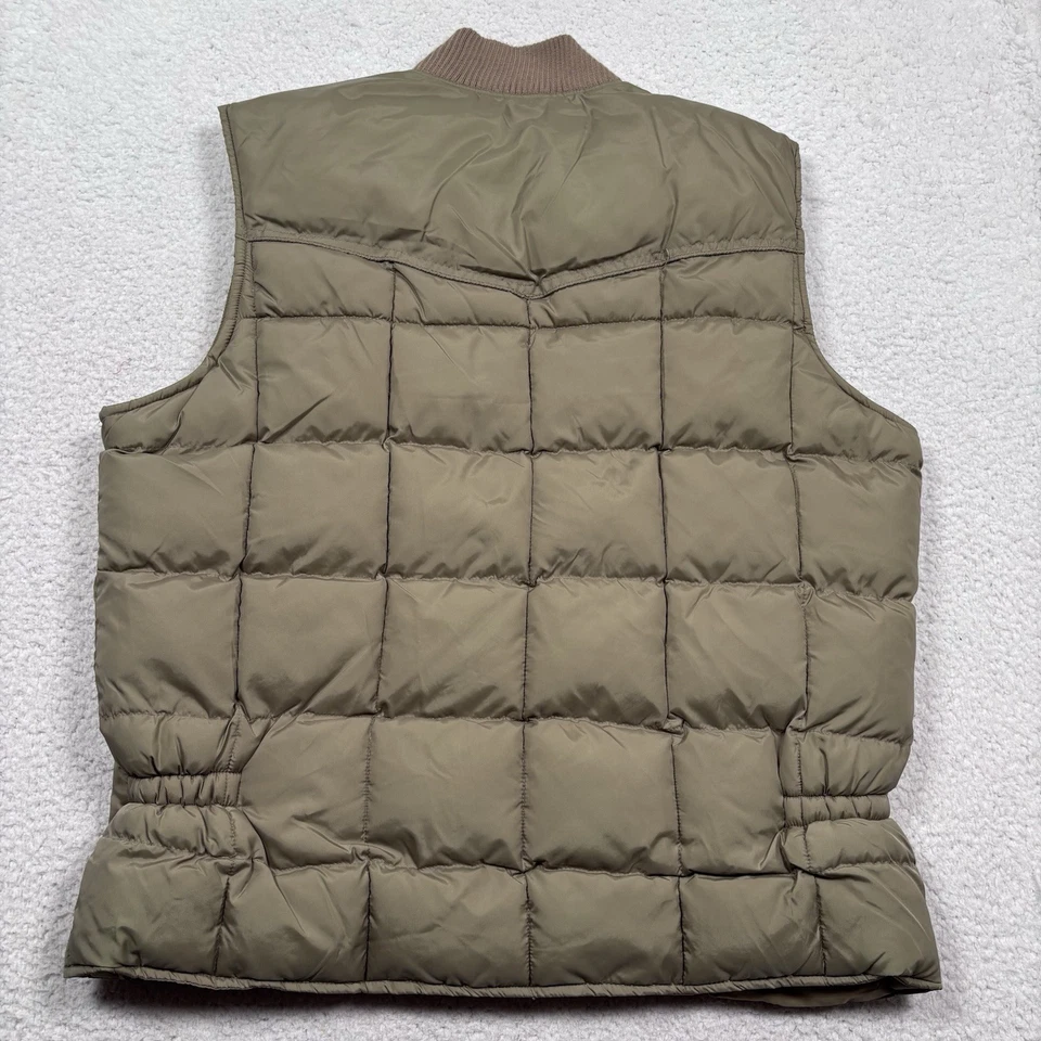 Родео одежды Western желтовато-коричневый пуховик жилет мужчин XL вниз смесь молнии ковбой работы ранчо - Изображение 3 из 4