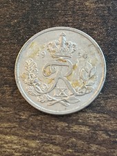 1954 Denmark Danmark 25 Twenty Five Ore Rare Vintage Actual Coin TC1899*
