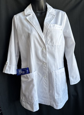 Vtg Lab Coat Dove of California Size 8 Small White Adjustable Sleeve Made in USA
