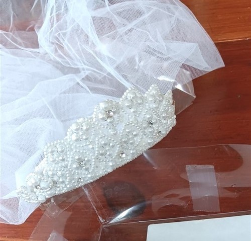 Party Dress 8 White Lace w/ Headpiece & Gloves Wedding Confirmation Haddan - Picture 8 of 10