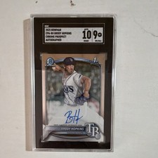 2023 Bowman Chrome Prospect Autographed Brody Hopkins SGC 10/9 Tampa Bay Rays