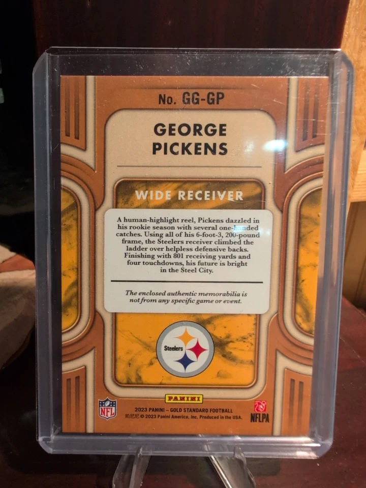 Panini Gold Standard George Pickens GG-GP Gold Gear 3 color patch!  /24 - Image 4 of 4