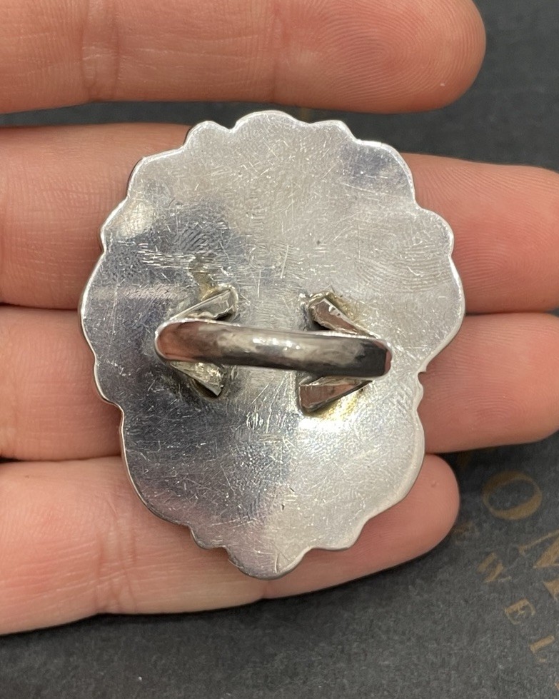 Turquoise Cluster Ring Native American Artisan St… - image 5