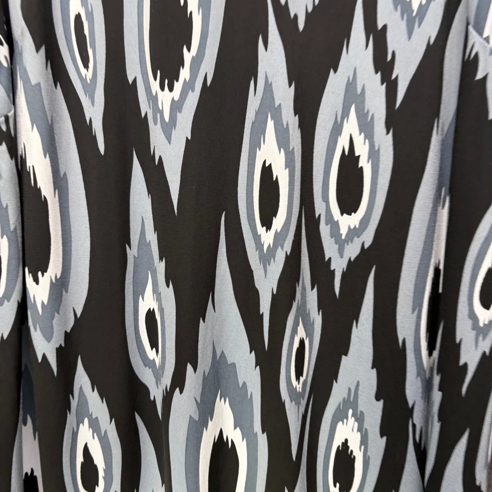 Maxi Vestido Bob Mackie Usable Art Para Mujer 1X Negro Gris Estampado Ikat Adornado Foto 4 de 4