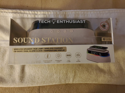 Tech Enthusiast Sound Station Multi Function Unit Alarm,Wireless Charger,Radio