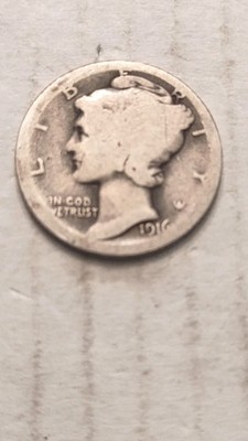 1916-S Mercury Head Silver Dime US Coin.  Good Condition, But You Judge.     792
