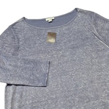 NEW J Jill DK MOONSTN Heathered Blue Linen Bl...