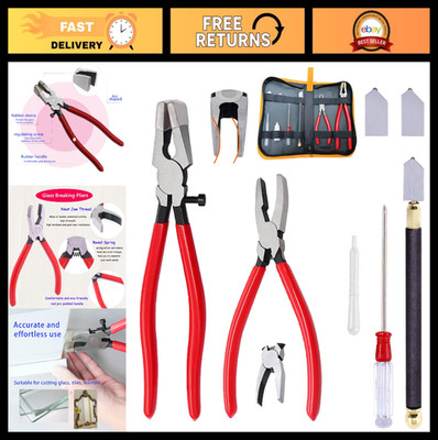Glass Cutting Tool Set - Cutter, Running Pliers, Breaker, Grozer, Stained Glass