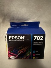 EPSON 702 TRI-COLOR INK CARTRIDGES YELLOW CYAN MAGENTA BLACK Exp 12/2027 SEALED