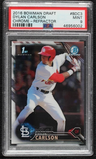 2016 Bowman Draft Chrome Draft Picks Refractor Dylan Carlson #BDC-3 PSA 9 MINT