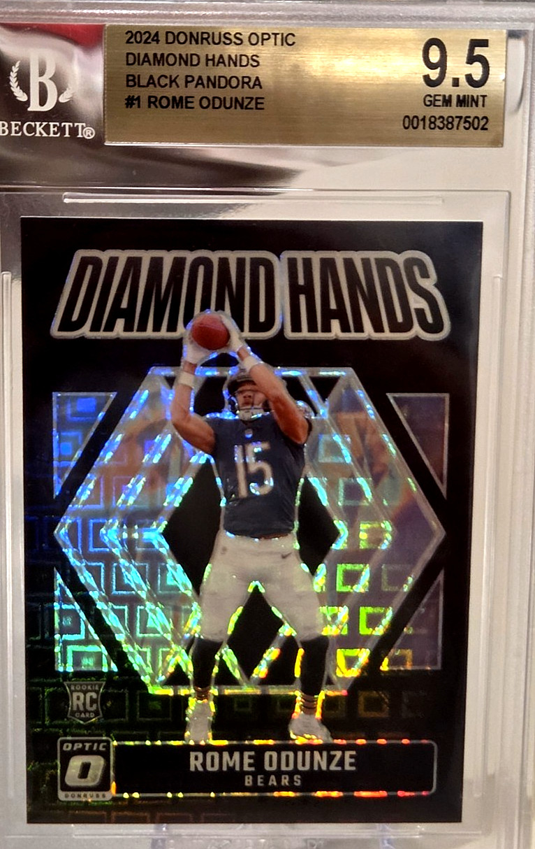 ROME ODUNZE 2024 Donruss Optic Diamond Hands Black Pandora /25 Rookie RC *GEM*