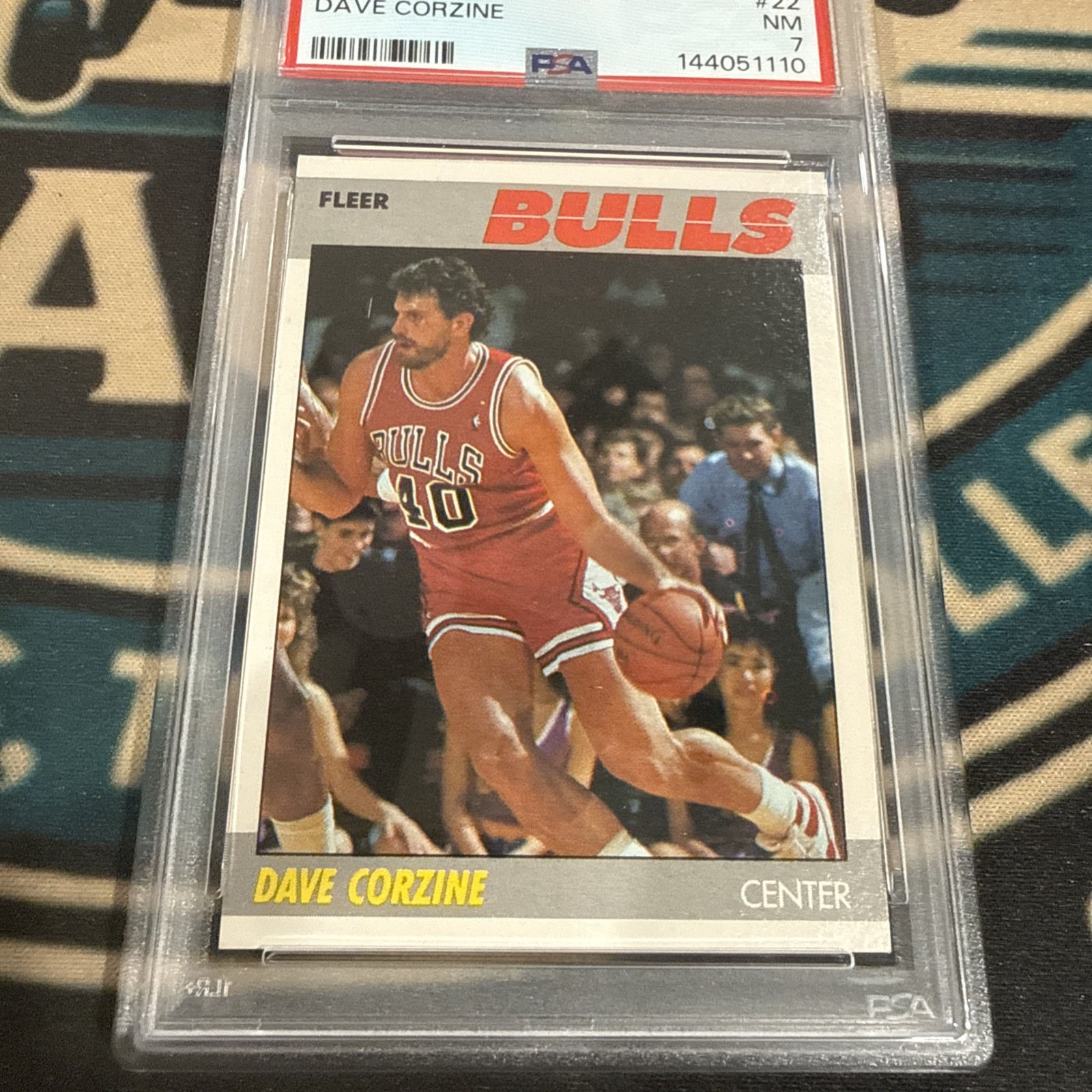 1987 Fleer Dave Corzine #22 PSA 7 Chicago Bulls Basketball Card Vintage NBA view 5
