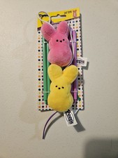 Peeps Easter Bunny Wand Cat Toy 2 Pack New