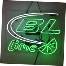 BL Lime Beer Neon Sign Light Real Glass Neon Bar Signs For Home Bar Pub Man 