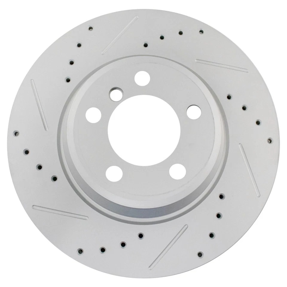 Par de rotor de freno delantero ranurado perforado Performance recubierto en G para BMW Foto 4 de 4