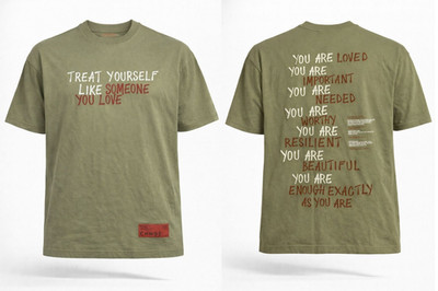 CHNGE Herren Süßes Yourself Wie Jemand You Love Übergröße T-Shirt Armeegrün, 3XL