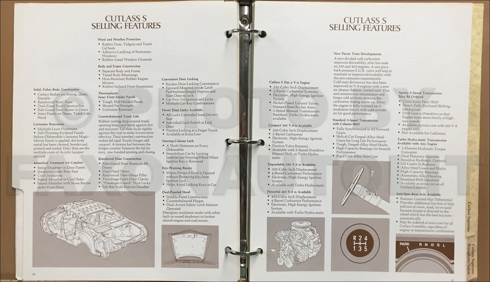 1977 年 Oldsmobile Fleet 买家指南经销商专辑彩色内饰选项 SPecs — 第 2/2 张图片