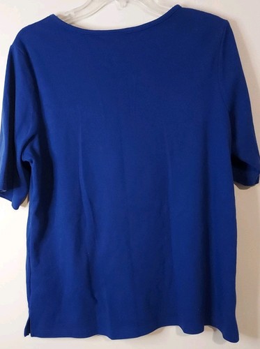 Quacker Factory By Jeanne Bice Blue- 3 Rhinestone Pumpkins Top Size Large - Bild 2 von 14