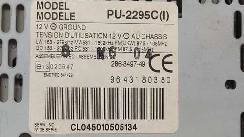 9643180380 Sistema Audio/Radio Cd para CITROEN XSARA BERLINA 1.9 D SX 2 171890 - Imagen 4 de 9