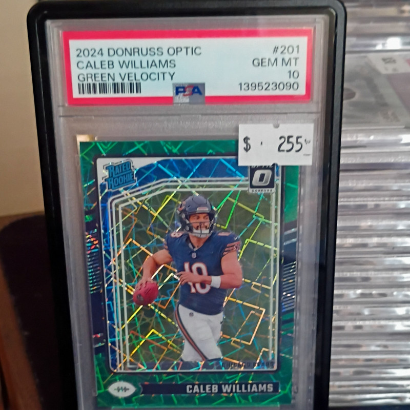 Panini 2024 Optic Rated Rookie Caleb Williams Bears Green Velocity #201 PSA 10