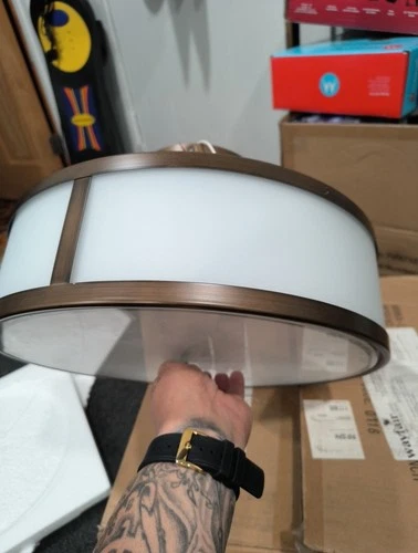 Minka Lavery 4942-570 3 Light 15"W Semi-Flush Ceiling Fixture - Bronze - Picture 2 of 3