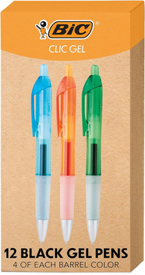 Intensity Clic Black Gel Pens, Medium Point (0.7Mm), 12-Count Pack, Retractable