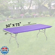 Kwik-Covers 10 Pack of Rectangular Plastic Table Covers - 6' Foot or 8' Foot ...
