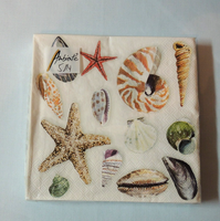20 Servietten Muscheln Verschiedene 1 Packung Ovp Ambiente Maritim Seestern Shel