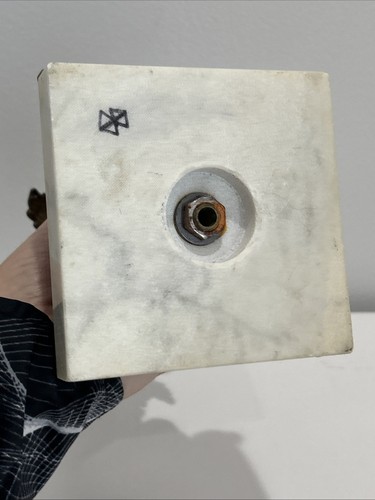 Set Hollywood Regency Style Candlestick Holders Brass Marble Vintage Pair - Picture 19 of 20