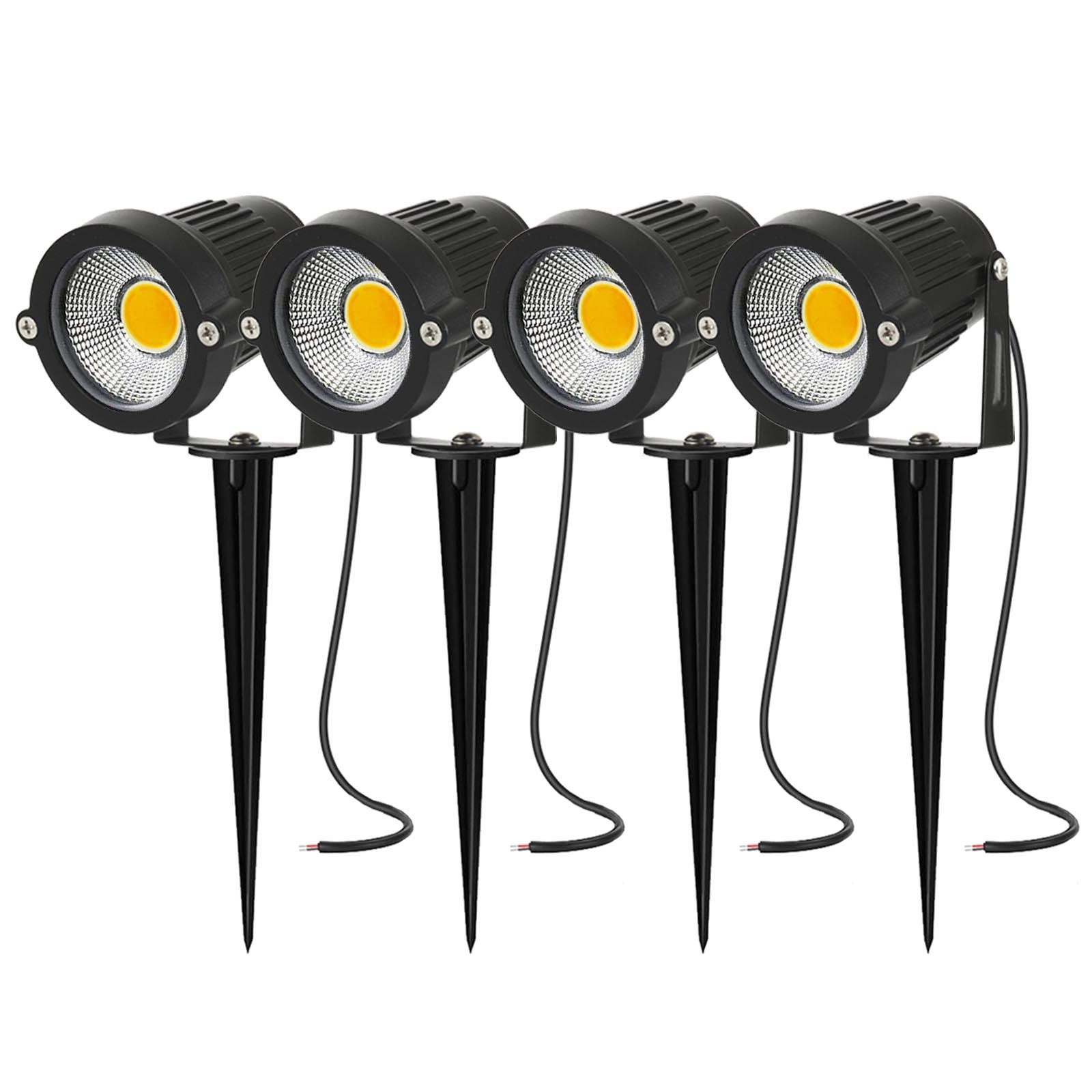 AHOTSUK Lampada da Giardino con Picchetto da Terra 5W LED Faretto da Giardino IP66 Impermeabile
