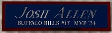 JOSH ALLEN BILLS NAMEPLATE FOR AUTOGRAPHED Signed FOOTBALL-HELMET-JERSEY-PHOTO