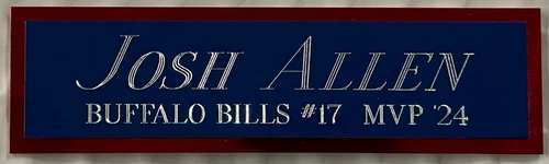 JOSH ALLEN BILLS NAMEPLATE FOR AUTOGRAPHED Signed FOOTBALL-HELMET-JERSEY-PHOTO