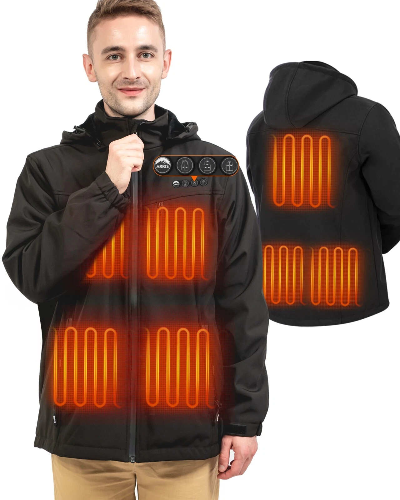 ARRIS Men`s Heated Jacket, Electric Windproof with 7.4V Battery&Detachable Hood
Opens in a new windo