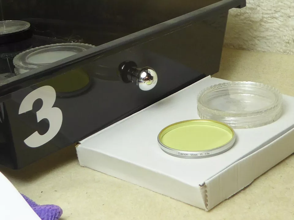 rare genuine original CANON silver rim quality yellow 55mm y1 1.5x (y) filter, - Image 2 of 2