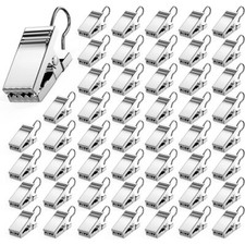 50/100Pcs Stainless Steel Curtain Clips with Hook for Curtain Photos Decor USA