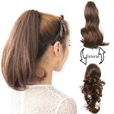 OneDor 15 Inch Dual Use Curly Hair Synthetic Claw Clip Ponytail Extensions
