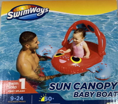 Swimways Sun Canopy Baby bbat  float 9-24 Months