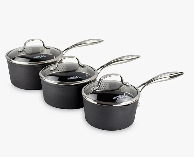 Eaziglide Neverstick3 Professional Non-Stick Saucepan Set (Dmg 