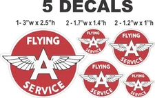 5 Vintage Style Flying A Service Vinyl Decals
