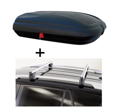 Dachbox VDPBA320 Liter+Dachträger Sherman für Volkswagen Pointer II 94-13
