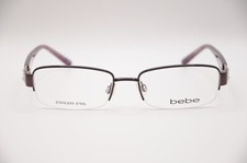 BEBE BB5061 HEIRESS RECTANGULAR HALF RIM EYEGLASS FRAMES PURPLE 51-17-130 NEW