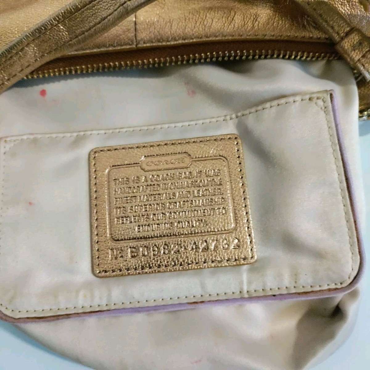 Coach Ali Leather Top Handle Rose Metallic Gold Hobo Hand Coach Ali Leather Top Handle Rose Metallic Gold Hobo Hand