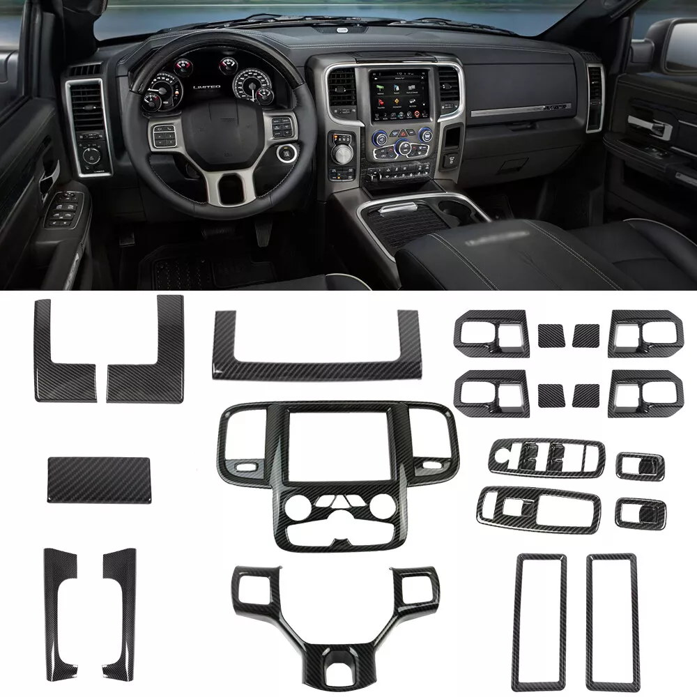 Set Interior Decoration Trim Kit Carbon Fiber For Dodge Ram 11+ Accessories | eBay