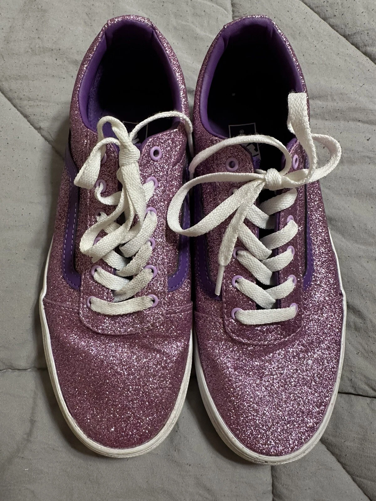 Scarpe da bambina Vans Ward Sidewall viola glitter misura 6 CON SCATOLA
