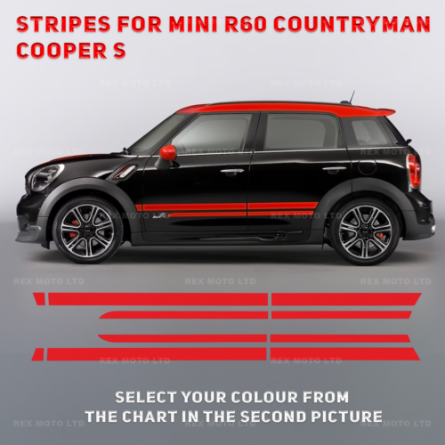 Side Stripes For Mini R60 Countryman Cooper S  Dual Sport side Stickers  Decals - Picture 1 of 6
