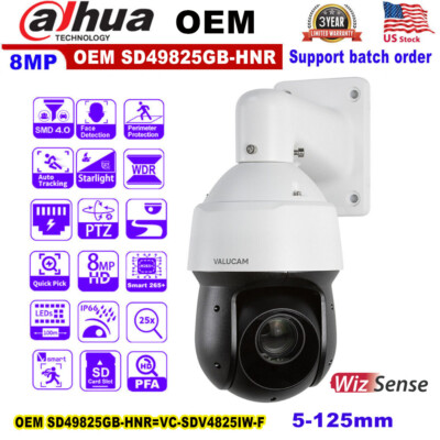 US DAHUA OEM SD49825GB-HNR 8MP 25x Starlight Auto Tracking PTZ IP Camera Outdoor
