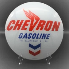 CHEVRON 13.5" GLASS FACE for GAS PUMP GLOBE - AMAZING QUALITY! MADE IN THE USA! 